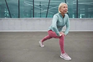 Stretching leg muscles