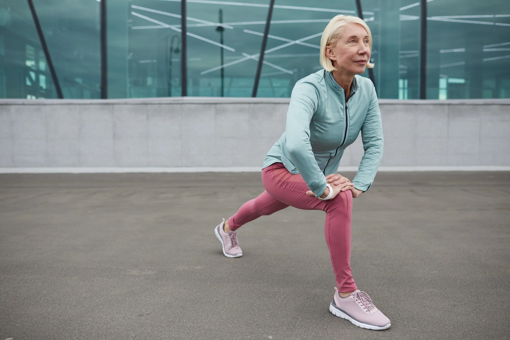 Stretching leg muscles