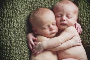 Twin baby brothers identical newborns