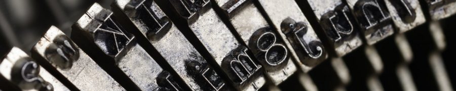 Old typewriter letters macro shot